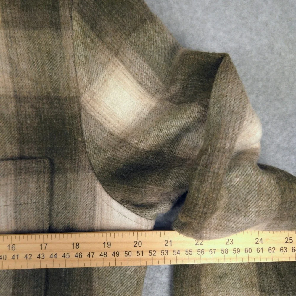 REISS Men S Plaid Wool Blend Long‎ Sleeve Button Up Shirt Regular Fit